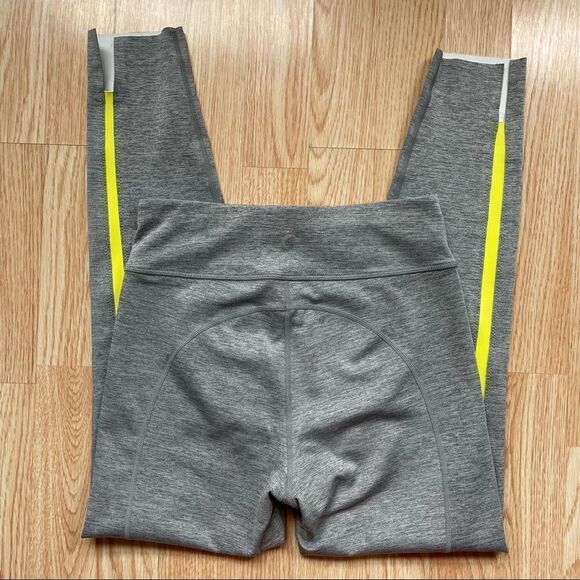 Zyia Active Gray/Green Striped Leggings - Size: 4 - Picture 10 of 11